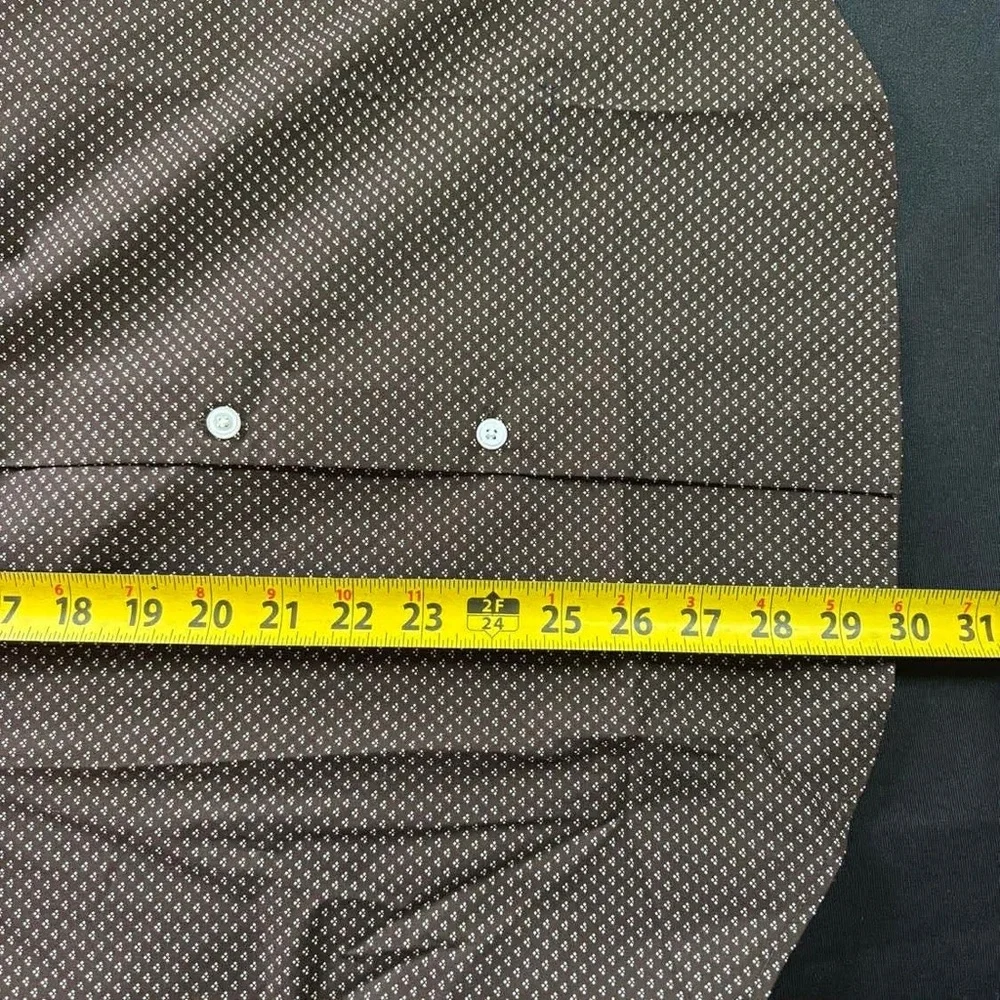 Banana Republic Men's Dark Brown Micro-Dot Dress Shirt